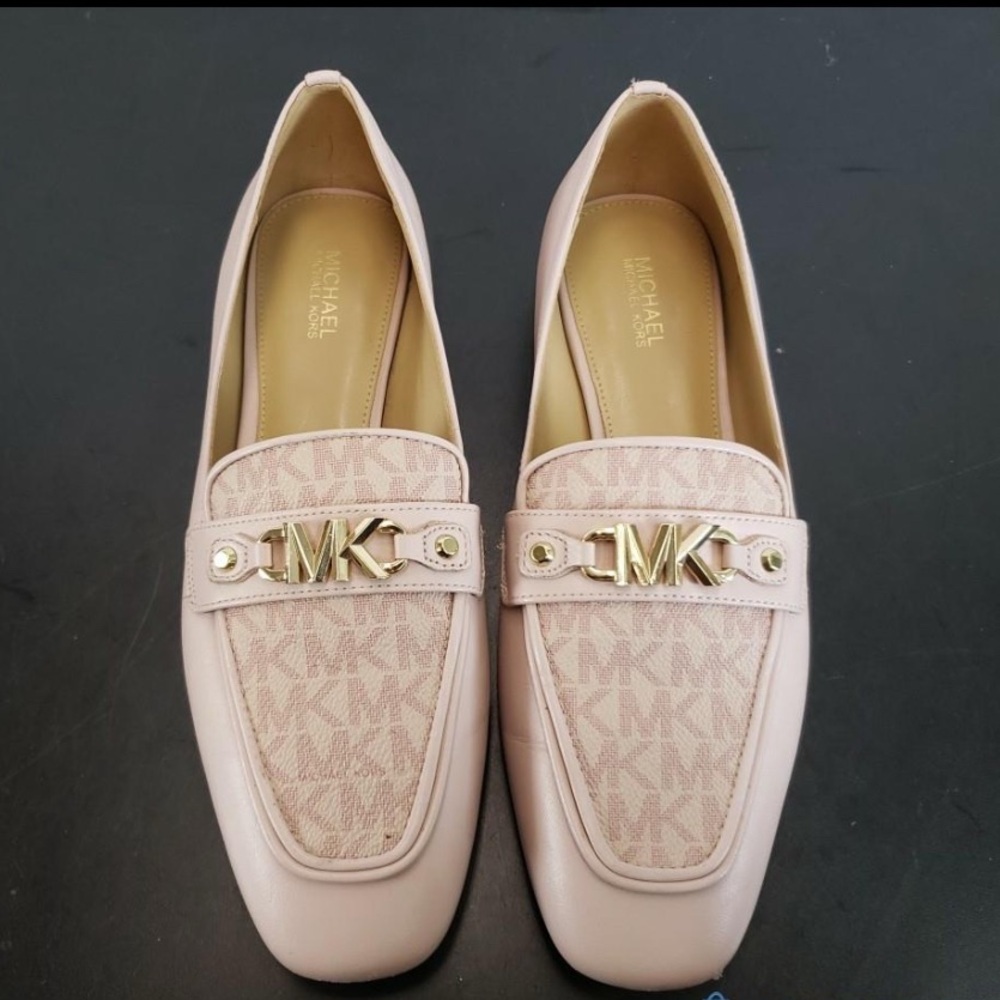 Michael Kors Blush Loafers with Gold Accent